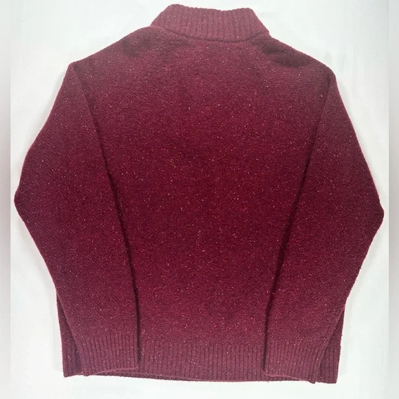 UNTUCKit Lambswool Blend Henley Sweater XL Burgundy Speckled Knit Warm - Picture 4 of 6